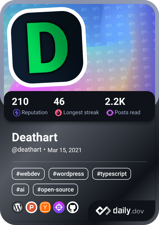 Deathart's Dev Card