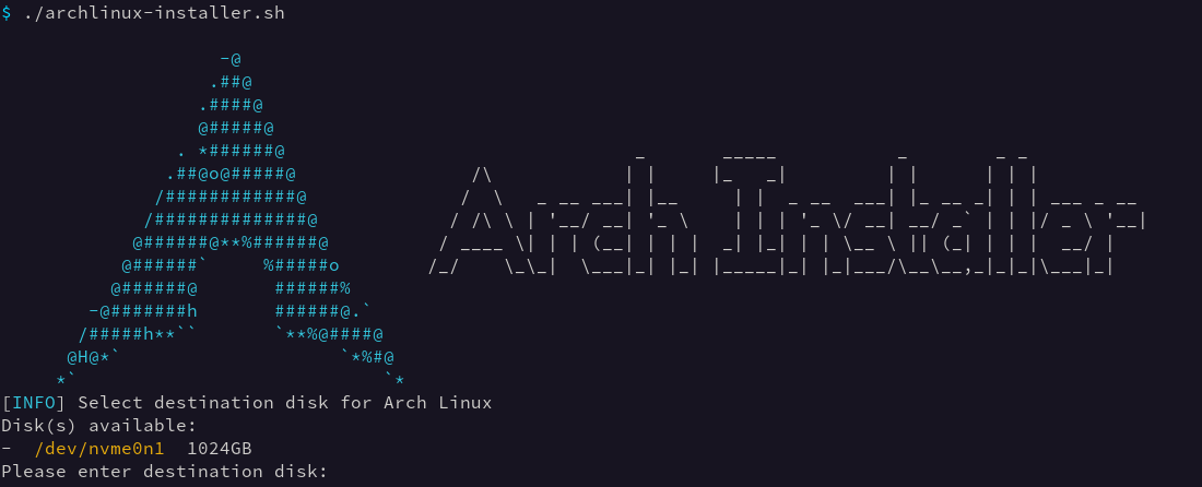 Archlinux-installer screenshot screenshot