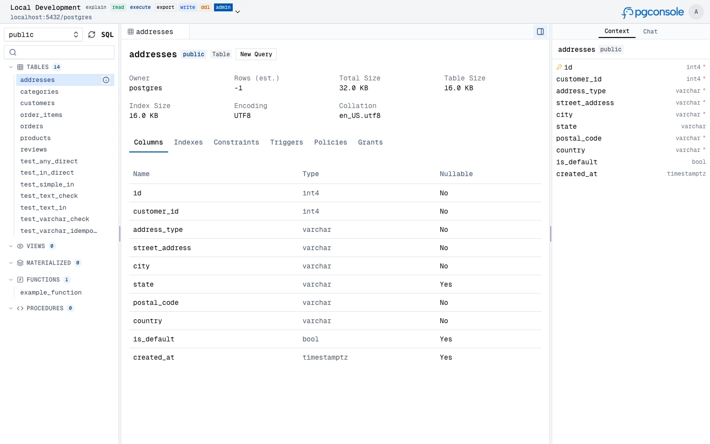 Schema browser