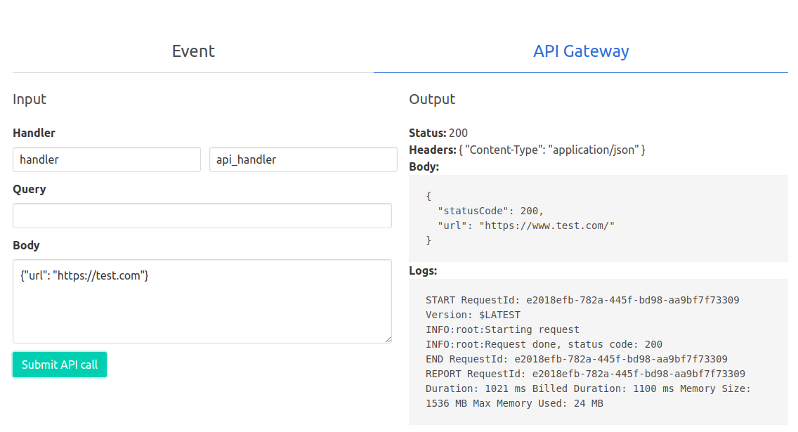 API UI