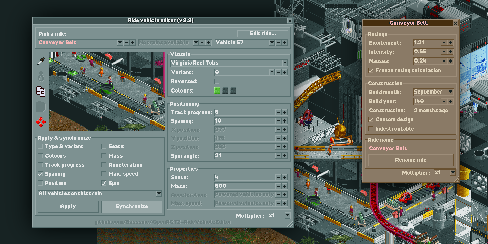 OpenRCT2-RideVehicleEditor