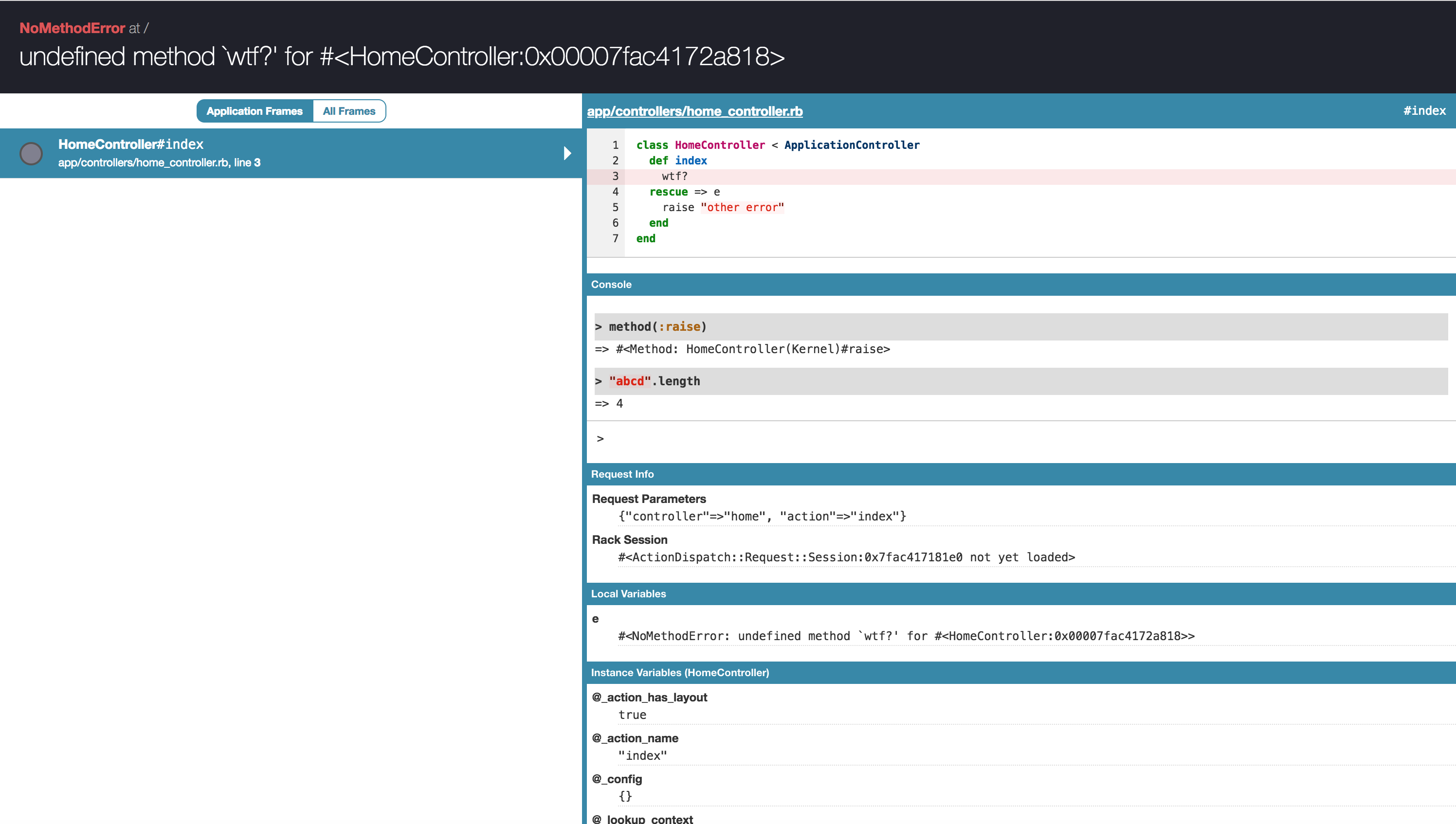 redesigned console showing application frames