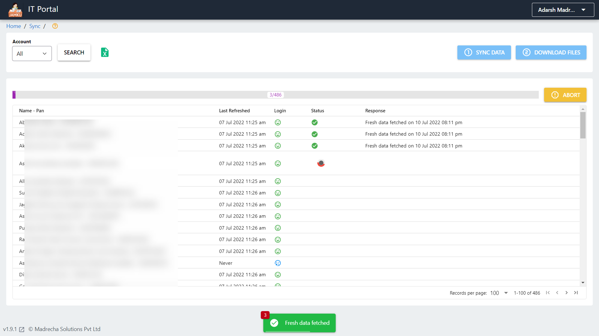 Sync Page
