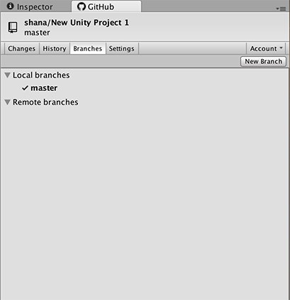 Branches tab screenshot