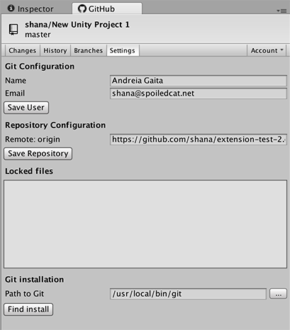 Settings tab screenshot