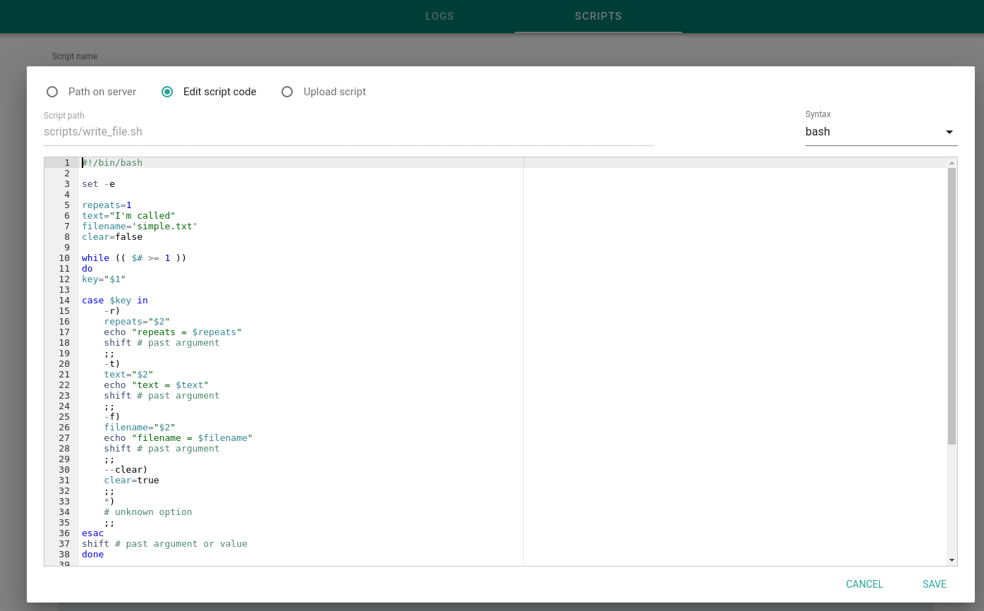 Code editor