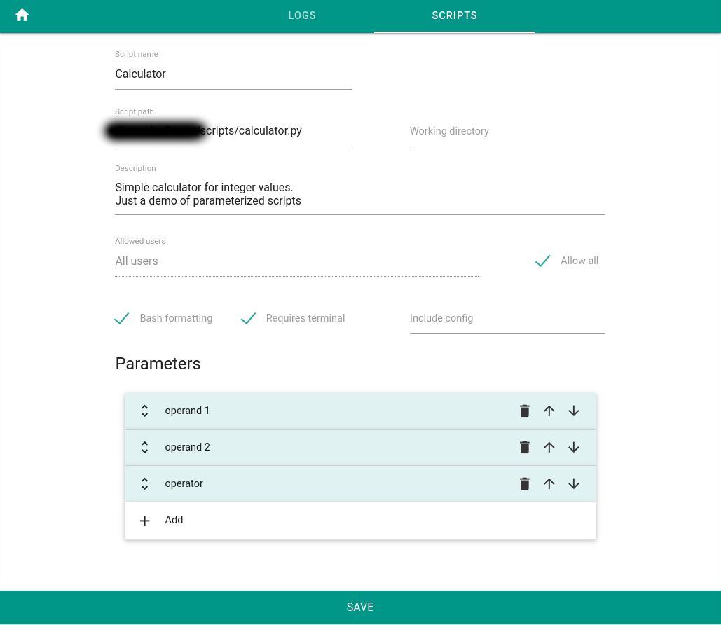 script-config