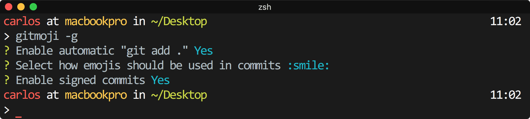 gitmoji config