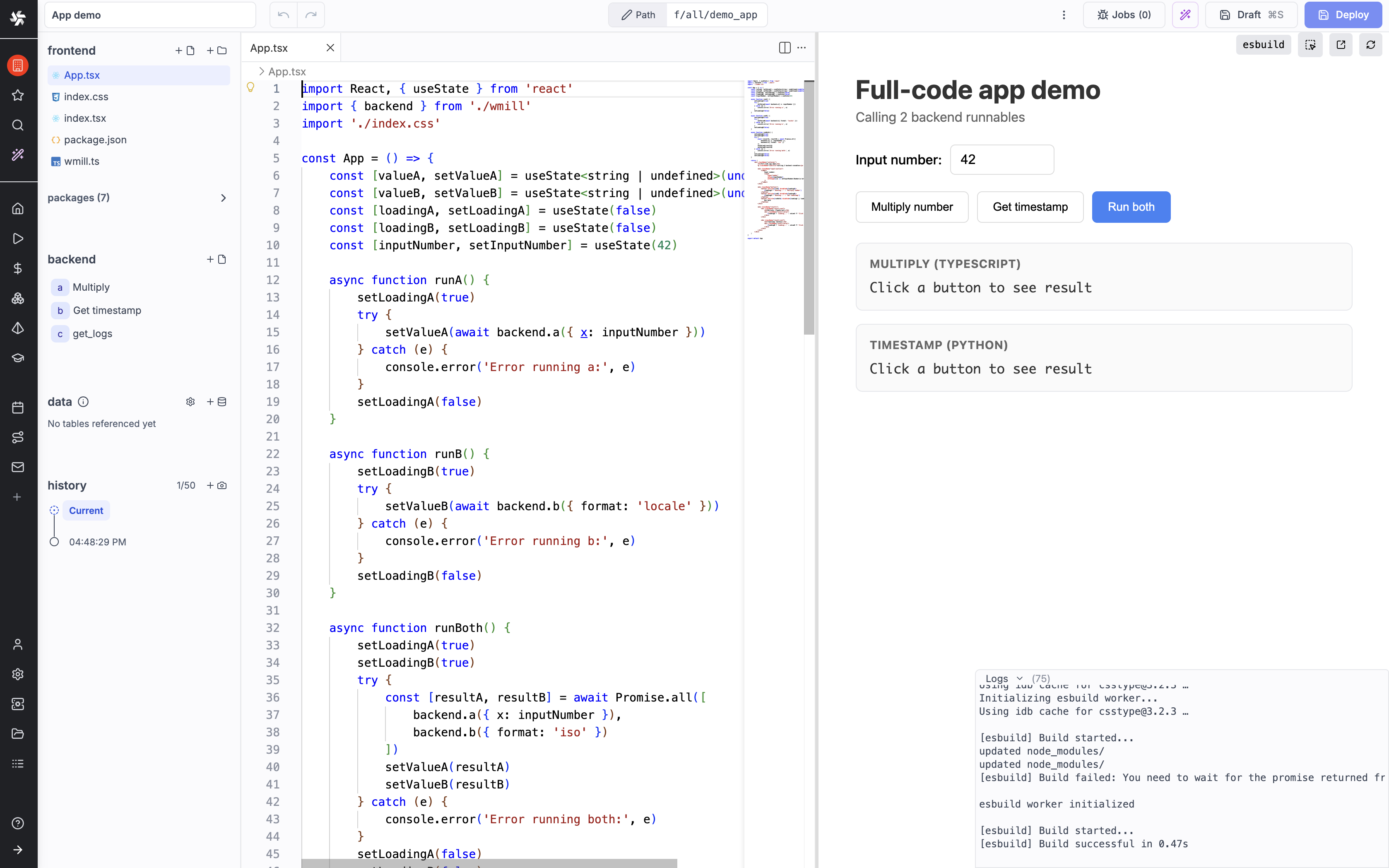 Full code apps Full code apps