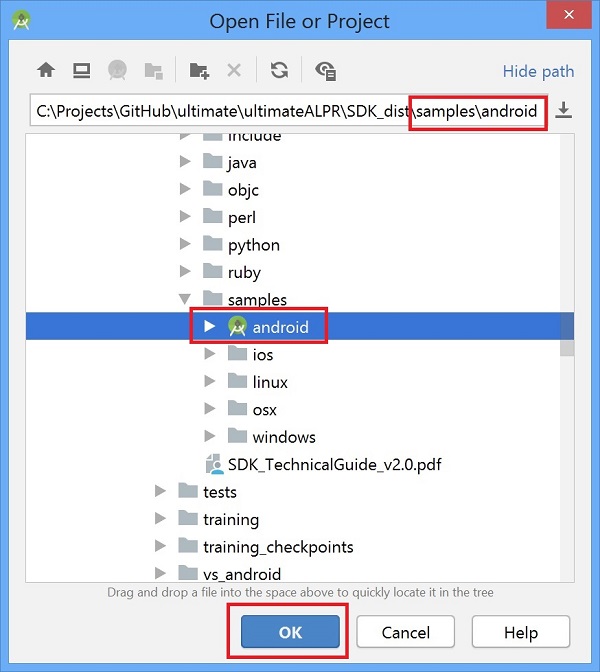 Select project alt text