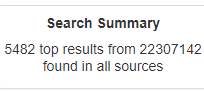 Search Summary. Illustration of Search Summary, indicating number of top results found.