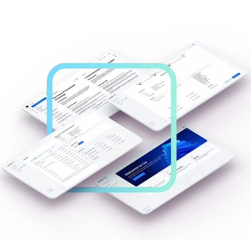 Lia translation platform by Acolad — dashboard preview