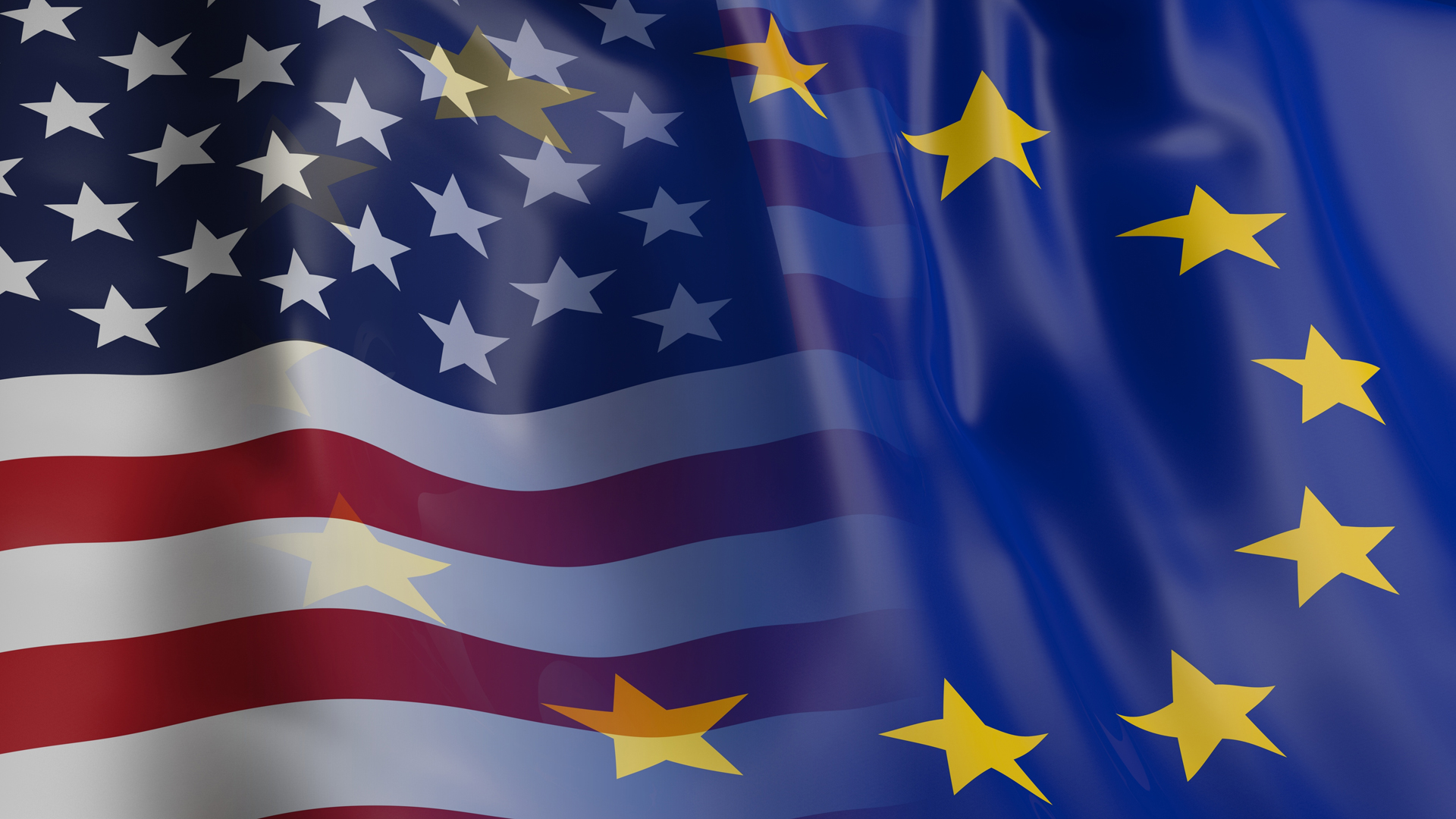 EU and USA flags merged 